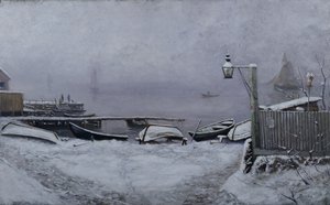 Decemberdag bij Drøbak door Carl Edvard Diriks