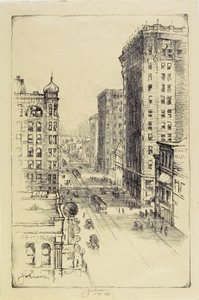 Hennepin Avenue onder Sixth Street door Carl Edward Johnson