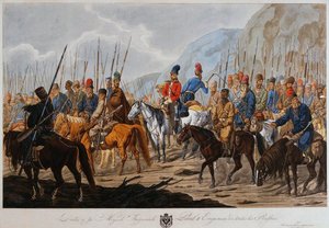 Russische Kozakken op mars, ca. 1800