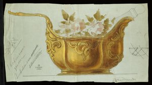 Grote metalen kovsh in de Louis XV-stijl, Huis van Carl Faberge