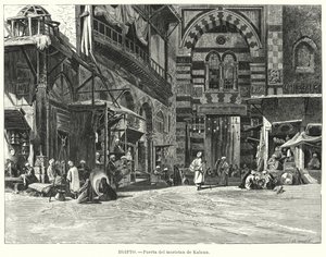 Ingang van het Complex van Qalawun, Caïro, Egypte door Carl Friedrich Heinrich (after) Werner