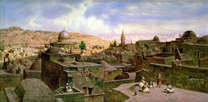 Een uitzicht op Jeruzalem, met de Rotskoepel
