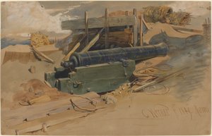 Kanon bij een Bolwerk door Carl Friedrich Heinrich Werner