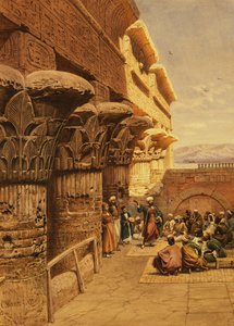 Muzikanten in Philae, 1877 door Carl Friedrich Heinrich Werner