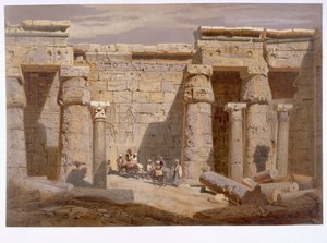 Tempel van Medinet, Thebe, 1874 door Carl Friedrich Heinrich Werner