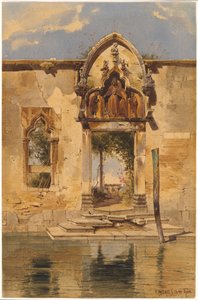 Het Portaal van de Madonna della Misericordia vanaf het Kanaal door Carl Friedrich Heinrich Werner