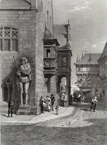 Stadhuis, Halberstadt, gegraveerd door E. Joubert