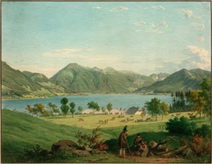 De Tegernsee bij Kaltenbrunn door Carl Friedrich Heinzmann