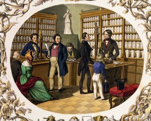 Interieur van een Oostenrijkse apotheek
