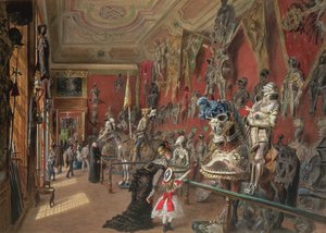 De tweede Wapenzaal in de Ambraser Galerie van de Lage Belvedere