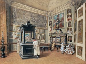 Laatste kabinet van de Ambraser collectie met Boheemse glazen