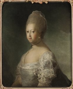 Portret van Caroline Mathilde van Groot-Brittannië, koningin van Denemarken door Carl Gustaf Pilo