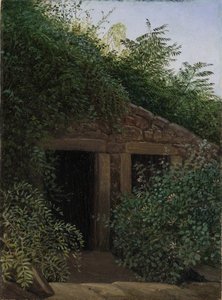 Een overwoekerde mijnschacht door Carl Gustav Carus