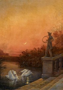Dageraad bij Kasteel Moritzburg door Carl Gustav Carus