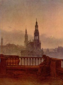Duits: Uitzicht op Dresden vanaf het terras van Brühl Uitzicht op Dresden vanaf het terras van Brühl door Carl Gustav Carus