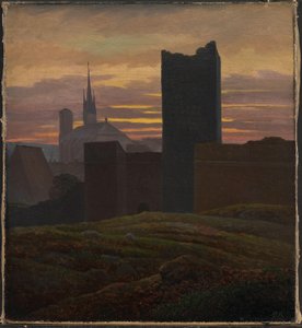Het keizerlijk kasteel, Eger door Carl Gustav Carus