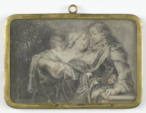 Een jonge vrouw die een krijgsman afleidt terwijl een van haar kinderen hem berooft door Carl Gustav Klingstedt (attributed to)