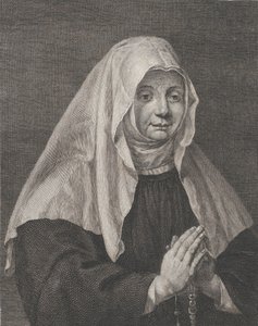 Portret van een biddende non, ca. 1771 door Carl Guttenberg