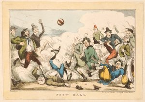 Voetbal op de straten van Londen, 1820 door Carl H. Heath