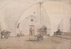 Een interieur in Tiberias door Carl Haag