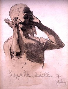 Biddende Figuur, een Studie voor het Schilderij, Allaha Akbar, 1873 door Carl Haag