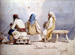 Montenegrijnse Mensen in Cattaro, Dalmatië door Carl Haag