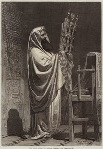 De hogepriester in Nablus leest de Pentateuch