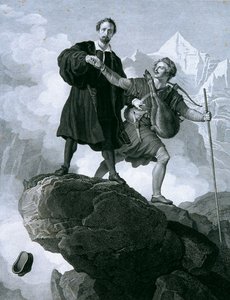 Manfred en de gemzenjager door Carl Heinrich Rahl