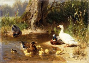 Eenden aan de waterkant, 1874
