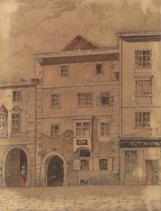 Mozarts sterfhuis in de Rauhensteingasse in Wenen door Carl L. Wiesböck