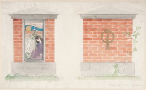 Ontwerp voor een grafmonument voor Per Hasselberg door Carl Larsson