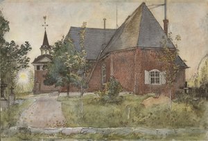 Oude Kerk van Sundborn, uit de serie Een Huis, c.1895 door Carl Larsson