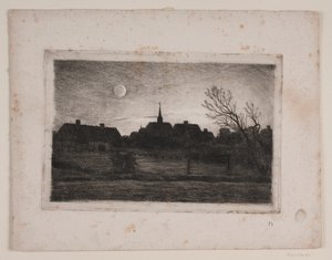 Hornbæk kerk, zomeravond door Carl Locher