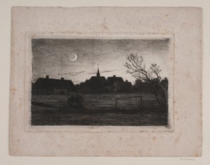 Hornbæk kerk, zomeravond door Carl Locher