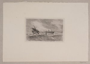 Storm in de Noordzee. Arcturus krijgt een loods door Carl Locher