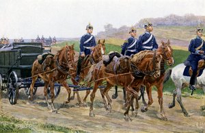 Duitse leger bevoorradingskolom op mars
