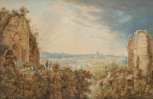 Een uitzicht op Rome vanaf de Palatijn door Carl Ludwig Frommel