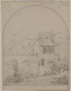 Uitzicht vanuit mijn raam in Rome (recto) door Carl Ludwig Tischbein