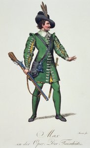 Max, kostuumschets voor Der Freischutz, door Carl Maria von Weber