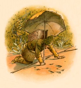 Robinson Crusoe ziet voetafdrukken