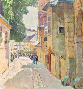 De Dr. Seipel-Straße in Mödling door Carl Moll