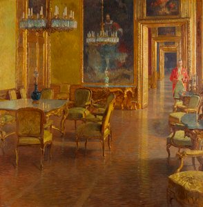 Interieur in het Winterpaleis van Prins Eugen van Savoye in de Himmelpfortgasse