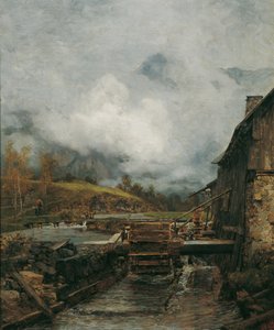 Watermolen in Goisern (naar Emil Jakob Schindler)