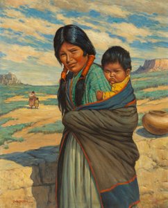 Hopi moeder en kind door Carl Moon