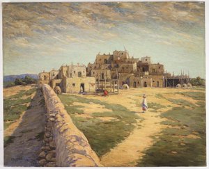 Noord Pueblo van Taos door Carl Moon