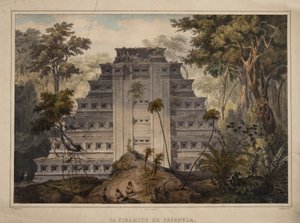 De piramide van Papantla door Carl Nebel