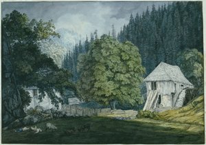 Zaagmolen in het Beuernerdal (Blad 8 uit het schetsboek van de omgeving van Baden)