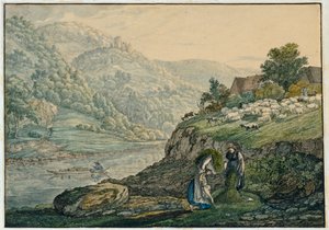 Stolzeneck aan de Neckar (Blad 19 uit het schetsboek van de Neckarstreek)