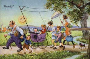Komische voorstellingen van vroege radio door Carl Robert Arthur Thiele