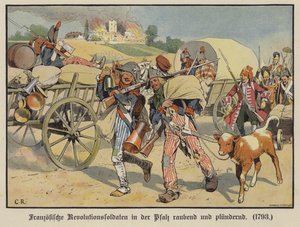 Franse soldaten die plunderen in de Palts door Carl Röchling